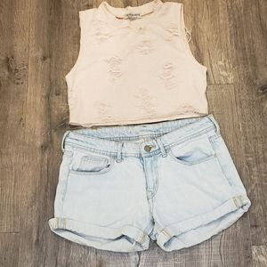 Combo shorts + crop top
